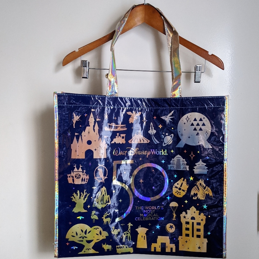 🆕 WDW Walt Disney World 50th Anniversary Large Mickey Mouse Reusable Tote Bag - Picture 3 of 9